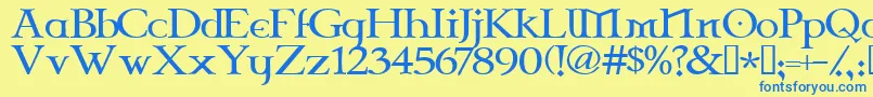 Celtg Font – Blue Fonts on Yellow Background