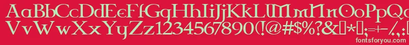 フォントCeltg – 赤い背景に緑の文字