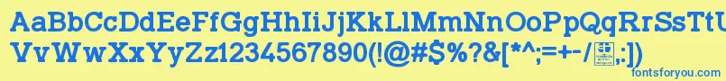 TyposlabIrregularDemo Font – Blue Fonts on Yellow Background