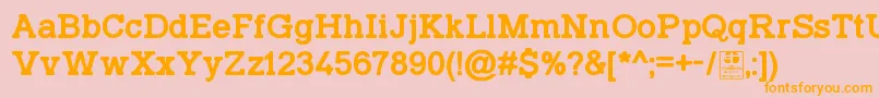 Fonte TyposlabIrregularDemo – fontes laranjas em um fundo rosa