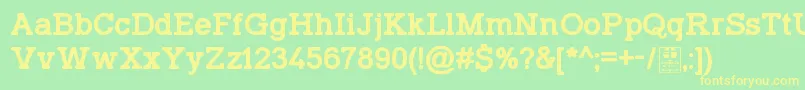 フォントTyposlabIrregularDemo – 黄色の文字が緑の背景にあります
