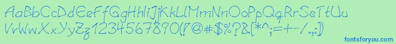 LinotypesalamanderMedium Font – Blue Fonts on Green Background