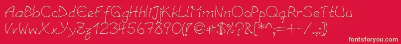 LinotypesalamanderMedium Font – Green Fonts on Red Background