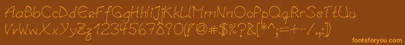 LinotypesalamanderMedium Font – Orange Fonts on Brown Background