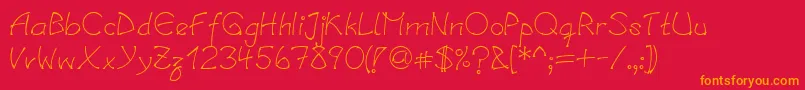 LinotypesalamanderMedium Font – Orange Fonts on Red Background