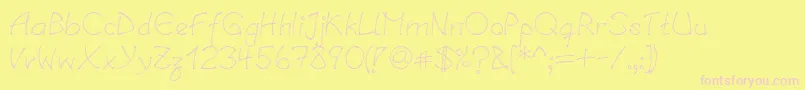 LinotypesalamanderMedium Font – Pink Fonts on Yellow Background