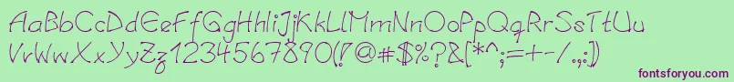 LinotypesalamanderMedium Font – Purple Fonts on Green Background