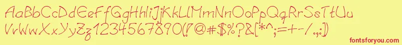 LinotypesalamanderMedium Font – Red Fonts on Yellow Background