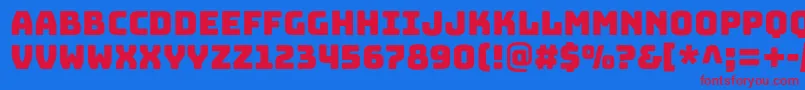 BungeelayersRegular Font – Red Fonts on Blue Background