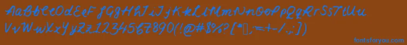 Lacarmella Font – Blue Fonts on Brown Background