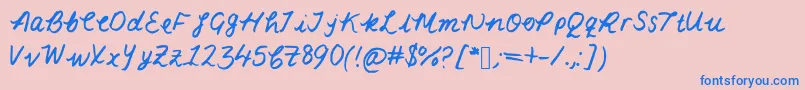 Lacarmella Font – Blue Fonts on Pink Background