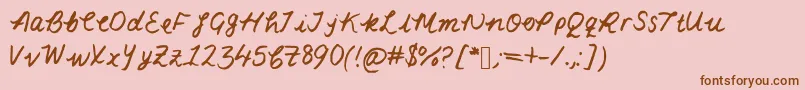 Lacarmella Font – Brown Fonts on Pink Background