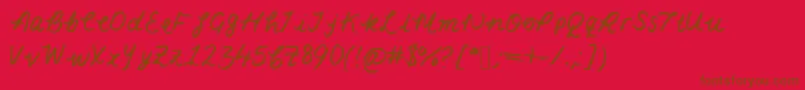 Lacarmella Font – Brown Fonts on Red Background