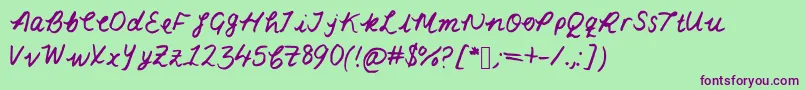 Lacarmella Font – Purple Fonts on Green Background