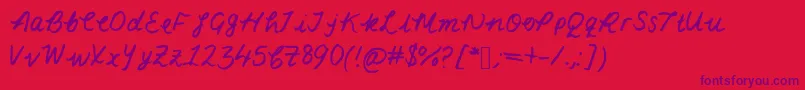 Lacarmella Font – Purple Fonts on Red Background