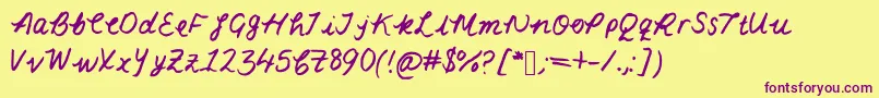 Lacarmella Font – Purple Fonts on Yellow Background