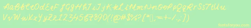 Lacarmella Font – Yellow Fonts on Green Background