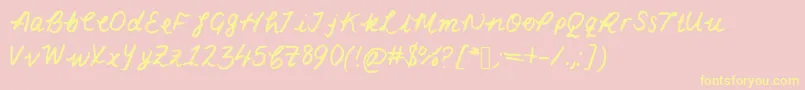 Lacarmella Font – Yellow Fonts on Pink Background
