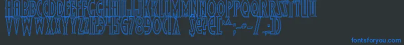 WolfsBaneOutline Font – Blue Fonts on Black Background