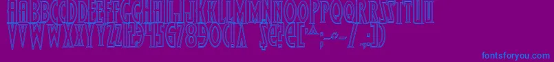 WolfsBaneOutline Font – Blue Fonts on Purple Background