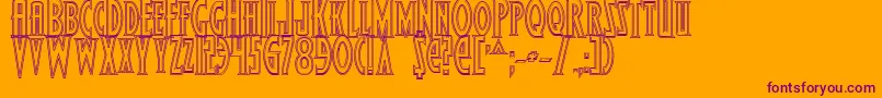 WolfsBaneOutline Font – Purple Fonts on Orange Background