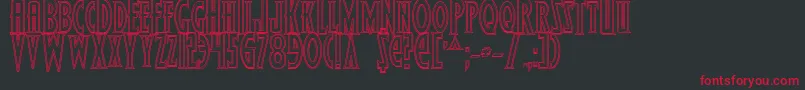 WolfsBaneOutline Font – Red Fonts on Black Background