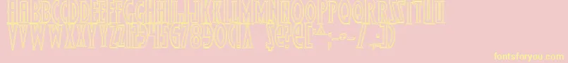 WolfsBaneOutline Font – Yellow Fonts on Pink Background