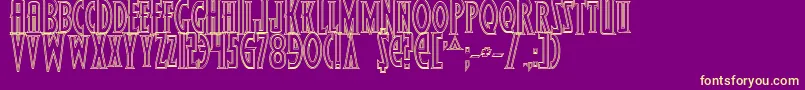 WolfsBaneOutline Font – Yellow Fonts on Purple Background