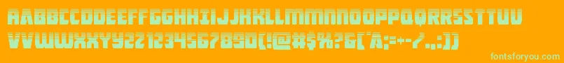 Intergalactichalf Font – Green Fonts on Orange Background