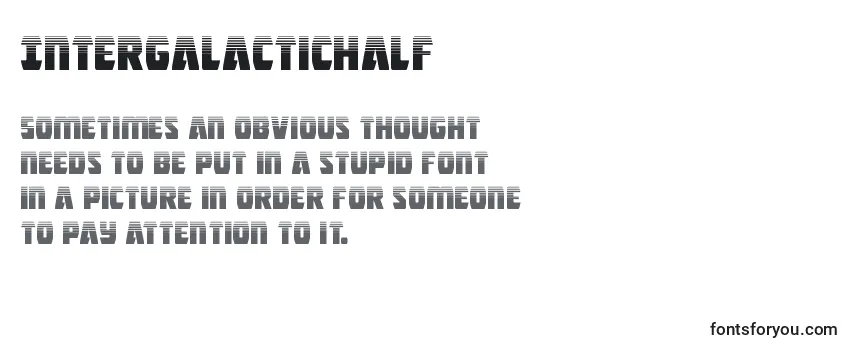 Review of the Intergalactichalf Font