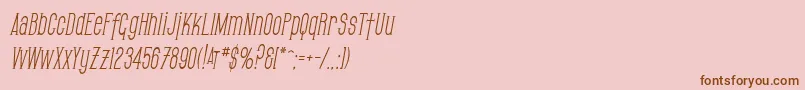 Шрифт SfGothicanCondensedOblique – коричневые шрифты на розовом фоне