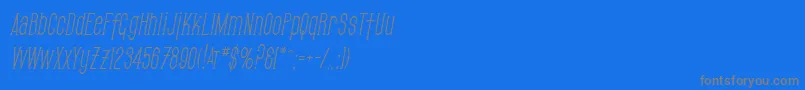 Fonte SfGothicanCondensedOblique – fontes cinzas em um fundo azul