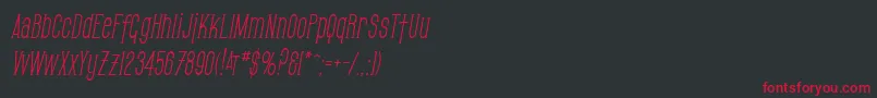 フォントSfGothicanCondensedOblique – 黒い背景に赤い文字