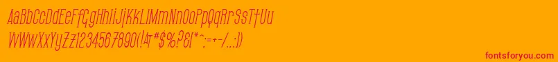 SfGothicanCondensedOblique-fontti – punaiset fontit oranssilla taustalla