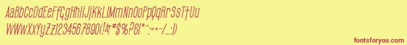 fuente SfGothicanCondensedOblique – Fuentes Rojas Sobre Fondo Amarillo