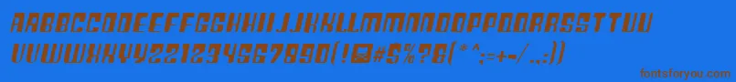 PlasticNo.25 Font – Brown Fonts on Blue Background