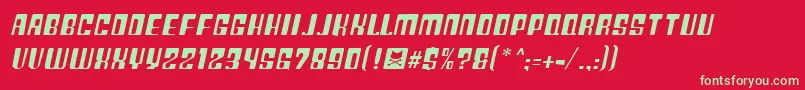 PlasticNo.25 Font – Green Fonts on Red Background