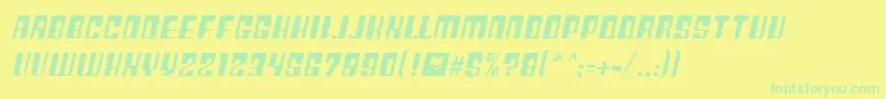 PlasticNo.25 Font – Green Fonts on Yellow Background