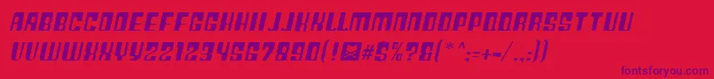 PlasticNo.25-Schriftart – Violette Schriften auf rotem Hintergrund