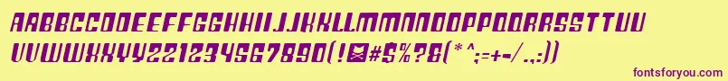 PlasticNo.25 Font – Purple Fonts on Yellow Background