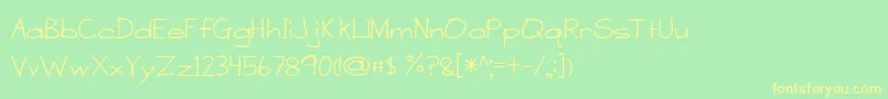 ASensibleArmadillo Font – Yellow Fonts on Green Background