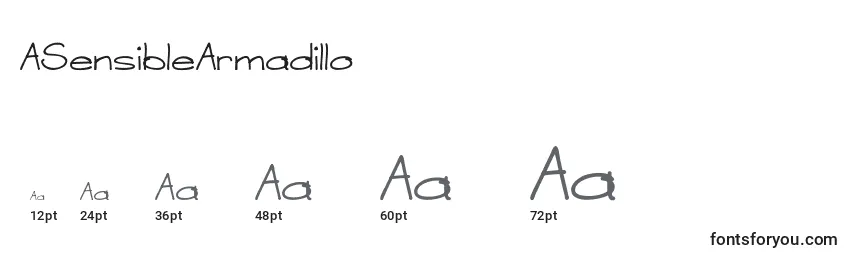 Размеры шрифта ASensibleArmadillo