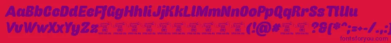 Capricasansitalicpersonaluse Font – Purple Fonts on Red Background