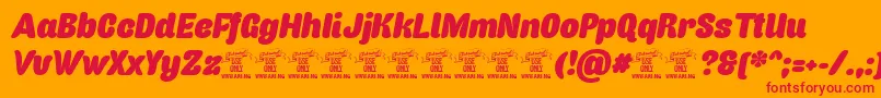 Capricasansitalicpersonaluse Font – Red Fonts on Orange Background