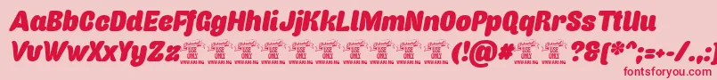 Capricasansitalicpersonaluse Font – Red Fonts on Pink Background