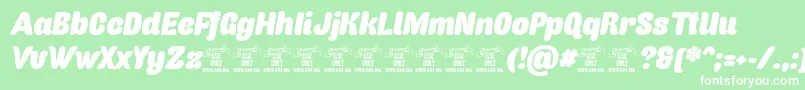 Capricasansitalicpersonaluse Font – White Fonts on Green Background