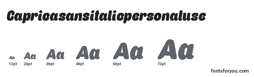 Capricasansitalicpersonaluse Font Sizes