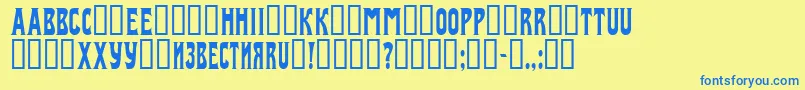 Izvestija Font – Blue Fonts on Yellow Background