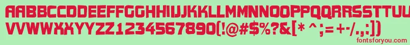 Conce15 Font – Red Fonts on Green Background