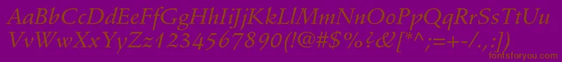 StempelschneidlerstdMedit Font – Brown Fonts on Purple Background